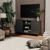 Clihome TV stand with storage Modern/Contemporary Black Tv Cabinet (Accommodates TVs up to 60-in)