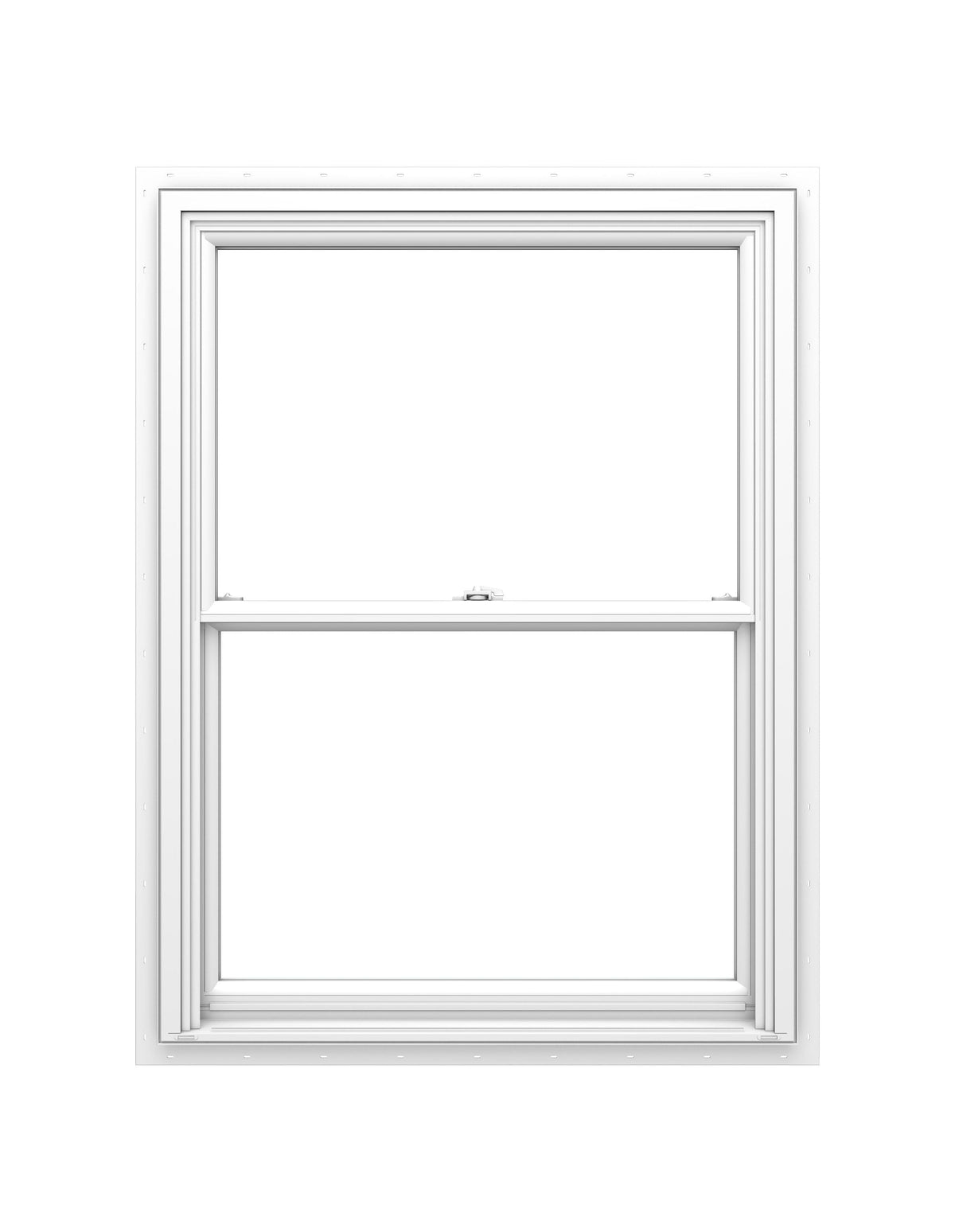 Pella 150 Series New Construction 27-1/2-in x 37-1/2-in White Vinyl Low-E Argon Double-Hung Window with Full Screen