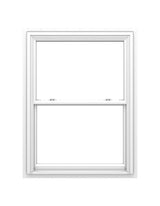 Pella 150 Series New Construction 37-1/2-in x 61-1/2-in White Vinyl Low-E Argon Double-Hung Window, Full Screen Included