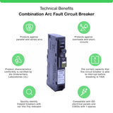 Square D QO 20-Amp 1-Pole Plug-On Neutral Combination Arc Fault Circuit Breaker (QO120PCAFIC)