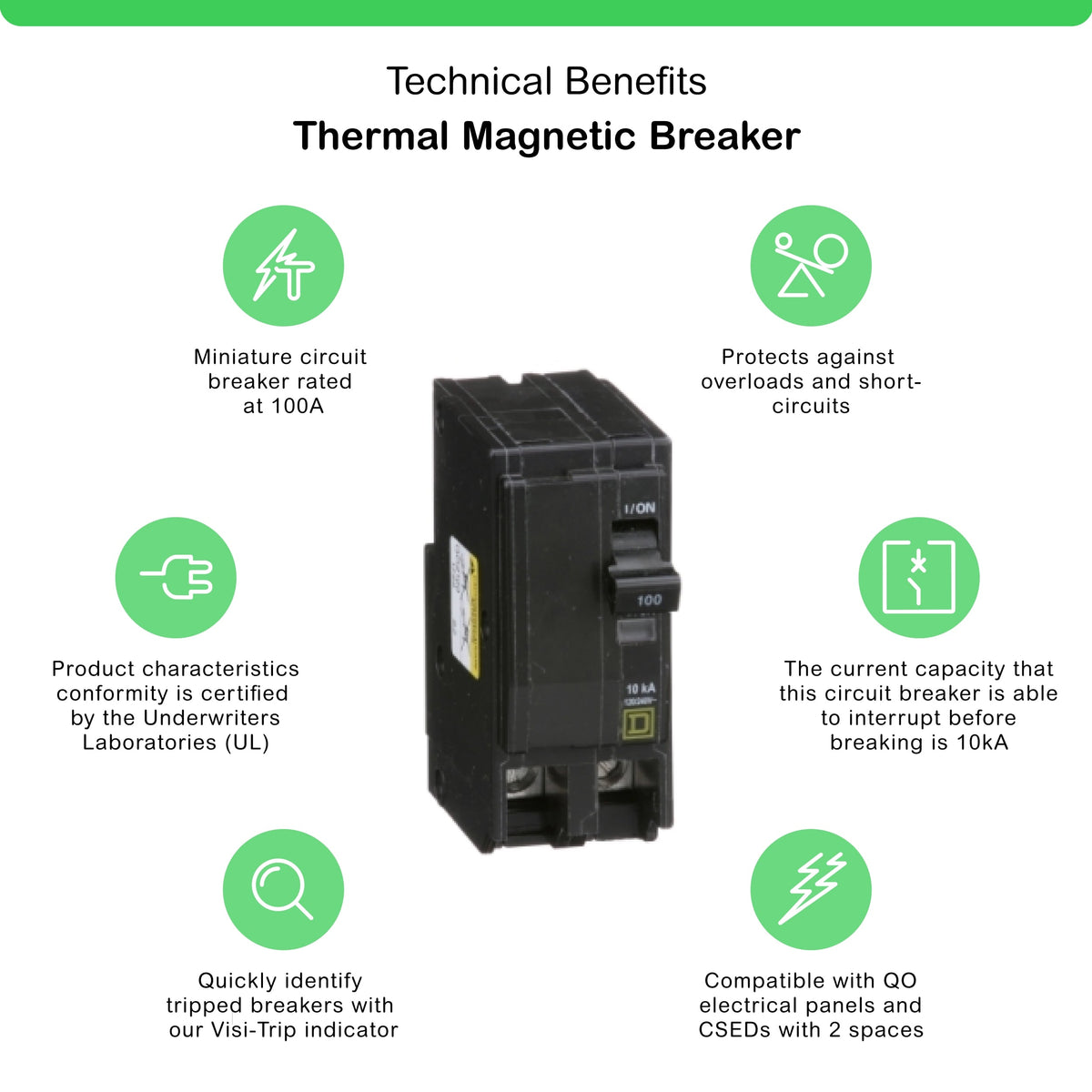Schneider Electric Square D QO 100 Amp 2-Pole Circuit Breaker