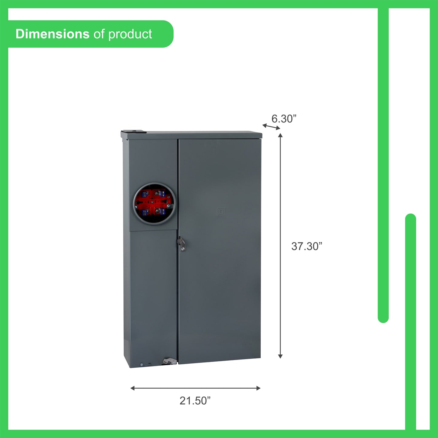 Square D Homeline Ring Type Overhead/Underground 200-Amp 42-space load center - angle view