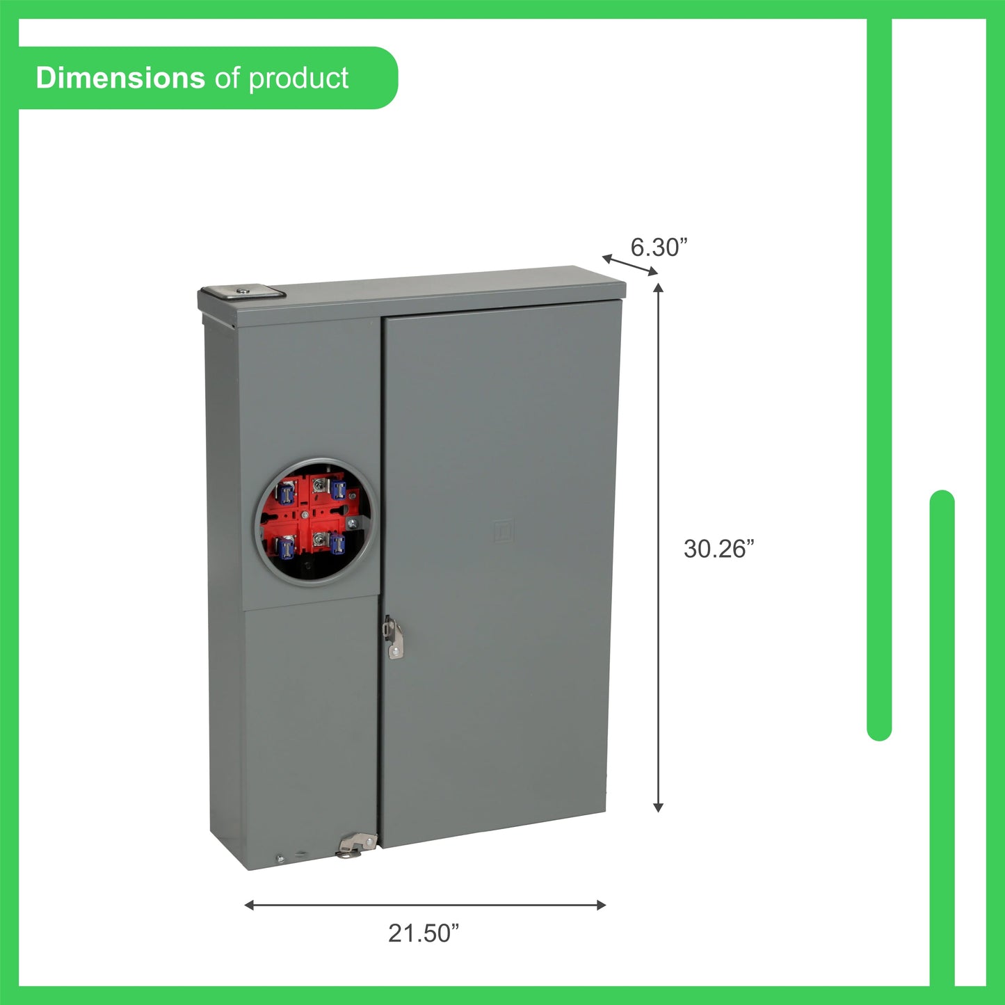 Square D Homeline Ring Type Overhead/Underground 200-Amp 8-space load center - angle view