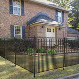 YARDLINK Grand Ambrose XL 3-ft H x 4-1/2-ft W Black Powder Coated Steel No Dig Flat-top No Dig Decorative Fence Panel