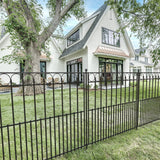 YARDLINK Grand Ambrose 3-ft H x 4-ft W Powder Coated Galvanized Steel Decorative Metal Flat-top No Dig Decorative Fence Panel