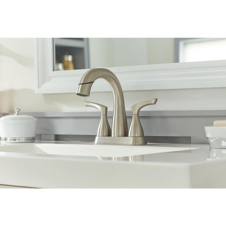 Broadmoor 4 in. Centerset 2-Handle Pull-Down Spout Bathroom Faucet in SpotShield Brushed Nickel