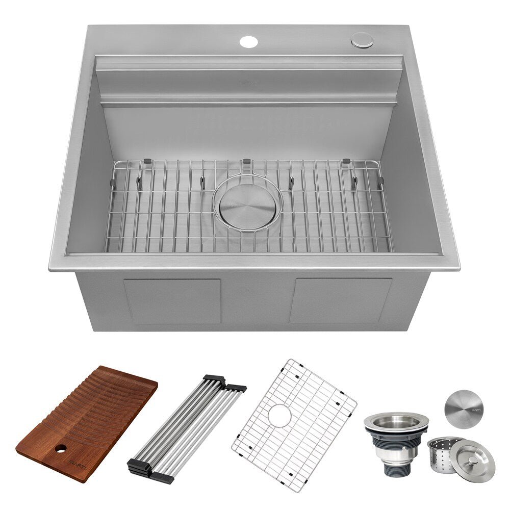 Ruvati Stainless Steel Undermount Laundry Sink with Drain - 21" x 18"