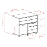 Winsome Wood Halifax Black 5-Drawer 30.71-in File Cabinet