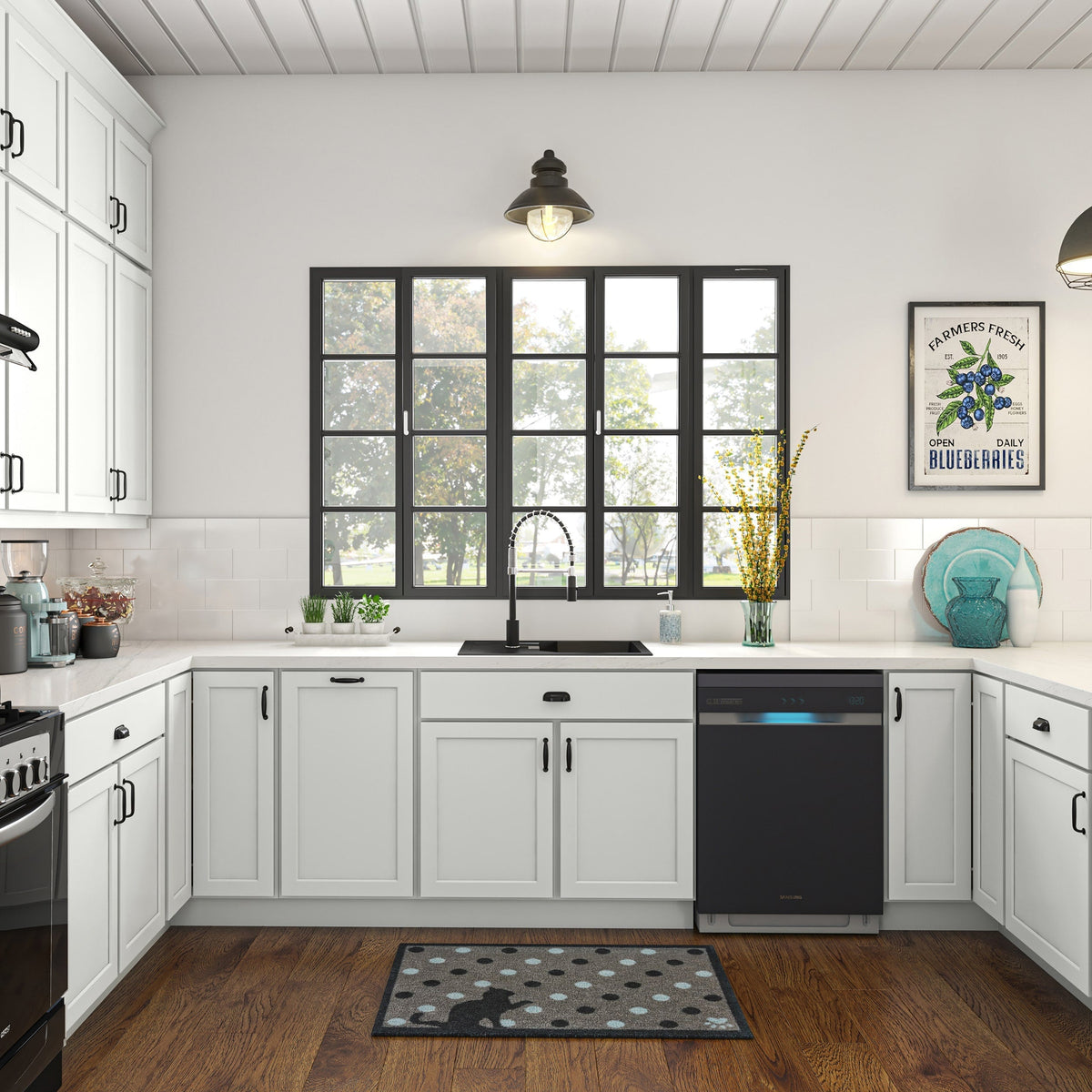 Hugo&Borg PRO Glendale 24-in W x 34.5-in H x 24-in D Pure White 1-Drawer Base Ready To Assemble Plywood Cabinet (Recessed Panel Shaker Style)