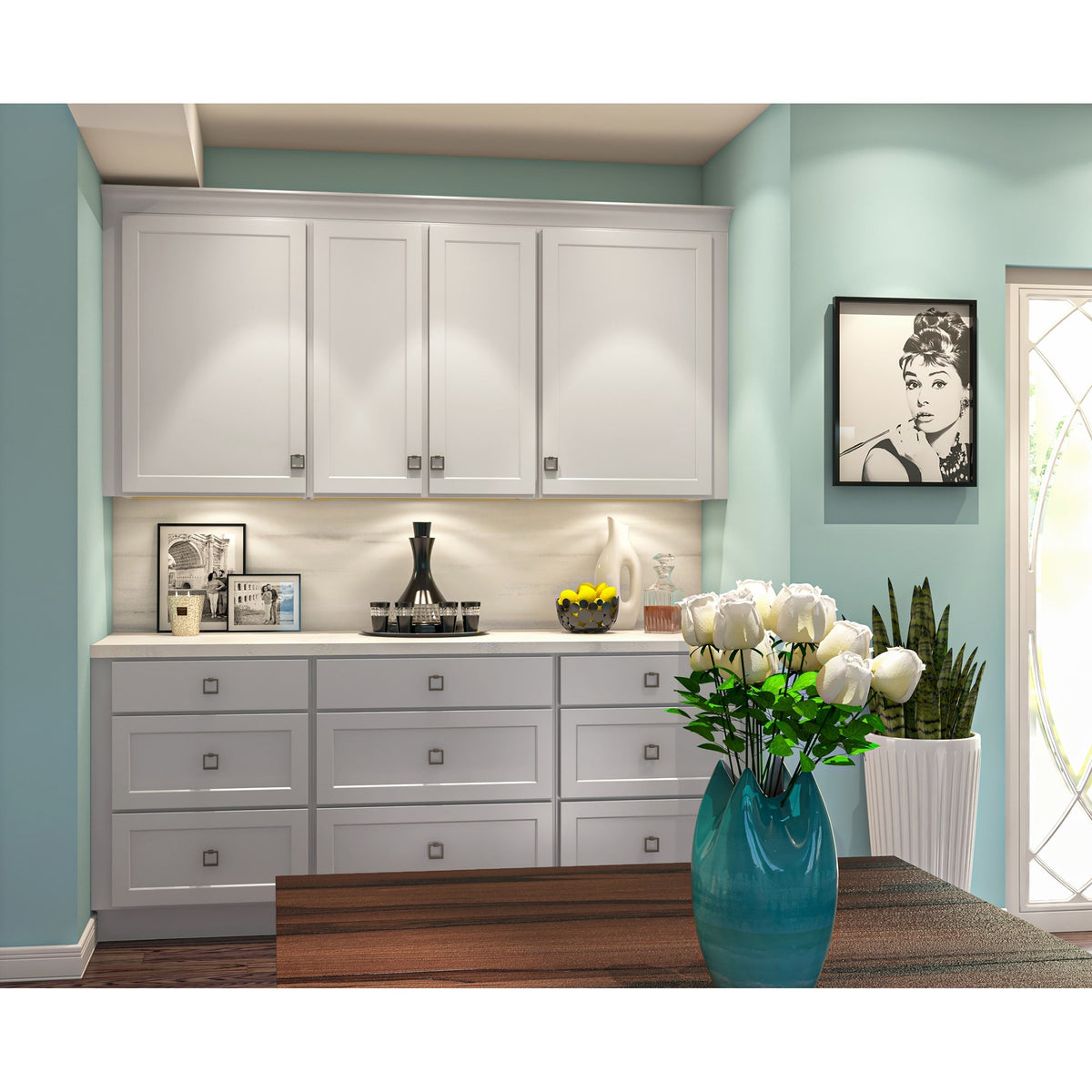 Hugo&Borg PRO Jasper 36-in W x 34.5-in H x 24-in D Whisper Gray 1-Drawer Base Ready To Assemble Plywood Cabinet (Flat Panel Shaker Style)