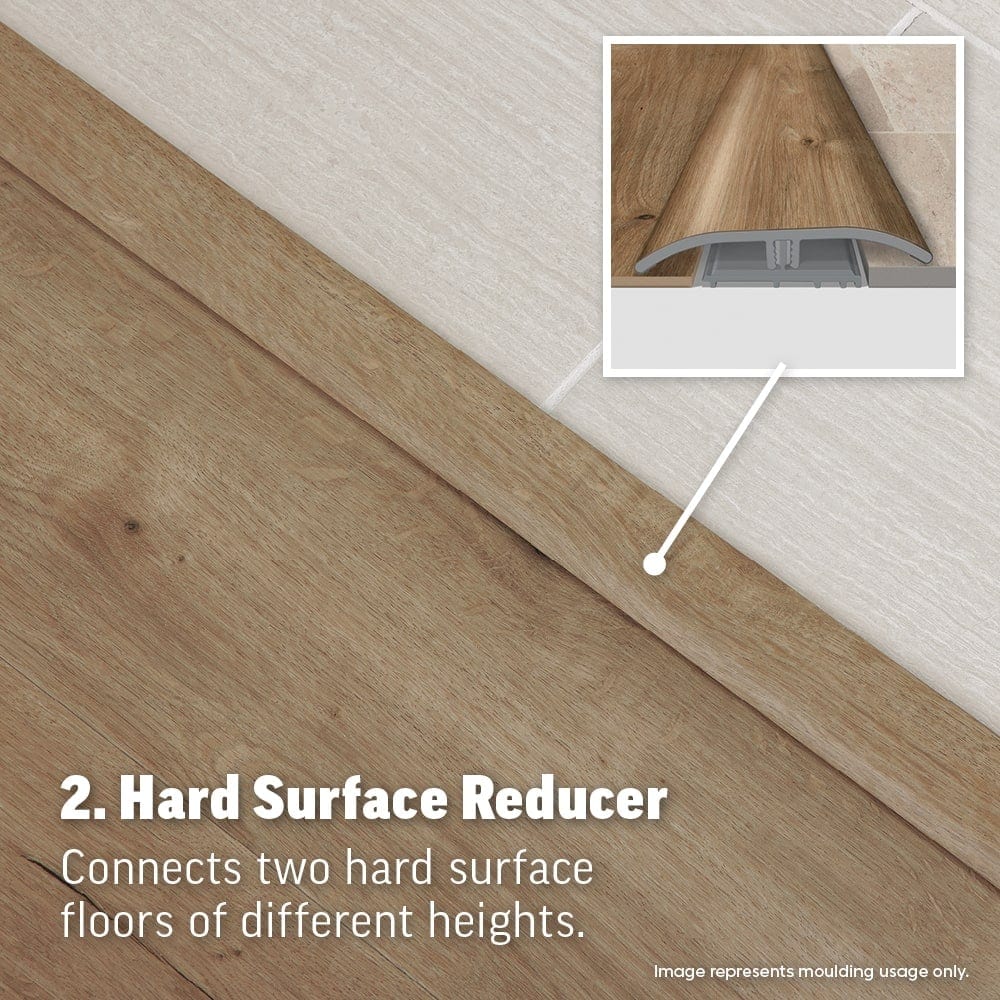 SimpleSolutions Iced Olive Wood 2-in x 78.7-in Vinyl Floor 4-in-1 Multi-Purpose Moulding