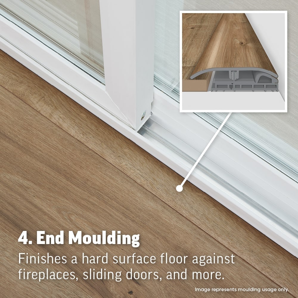 SimpleSolutions English Isle Oak 2-in x 78.7-in Vinyl Floor 4-in-1 Multi-Purpose Moulding