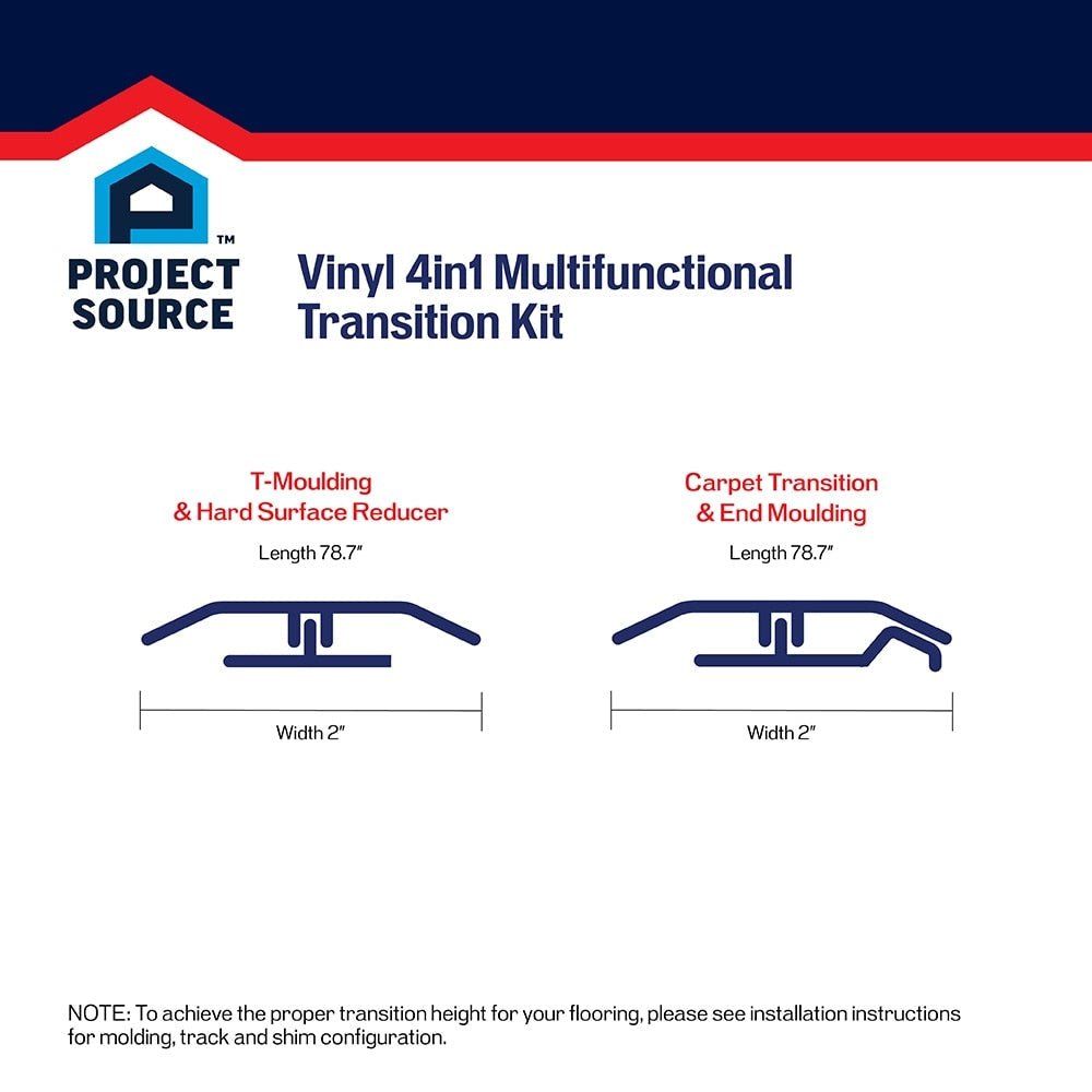 SimpleSolutions Warm Amber Walnut 2-in x 78.7-in Vinyl 4-in-1 Multi-Purpose Floor Moulding