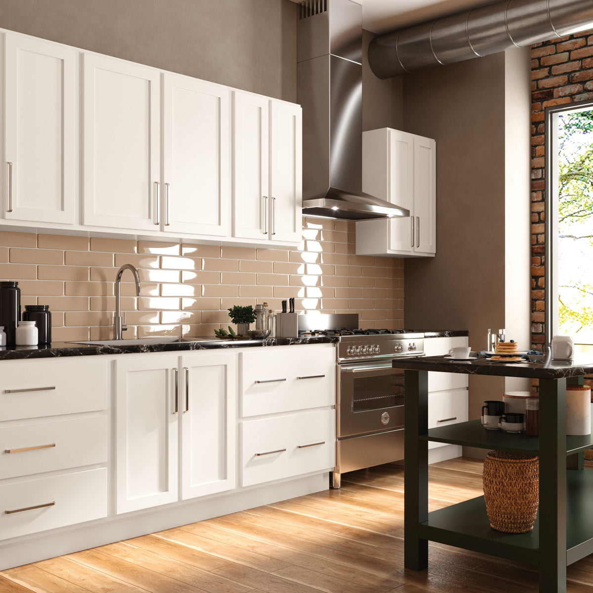 Diamond Express Jamestown 30-in W x 34.5-in H x 24-in D White Partial Overlay 3-Drawer Base Fully Assembled Plywood Cabinet (Recessed Panel Shaker Style)