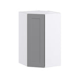 Hugo&Borg Beaumont 24-in W x 40-in H x 14-in D Slate Gray Diagonal Corner Wall Fully Assembled Cabinet (Recessed Panel Shaker Style)