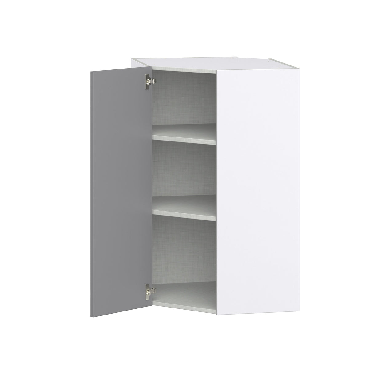 Hugo&Borg Beaumont 24-in W x 40-in H x 14-in D Slate Gray Diagonal Corner Wall Fully Assembled Cabinet (Recessed Panel Shaker Style)