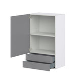 Hugo&Borg Beaumont 24-in W x 40-in H x 14-in D Slate Gray 2-Drawers Wall Fully Assembled Cabinet (Recessed Panel Shaker Style)