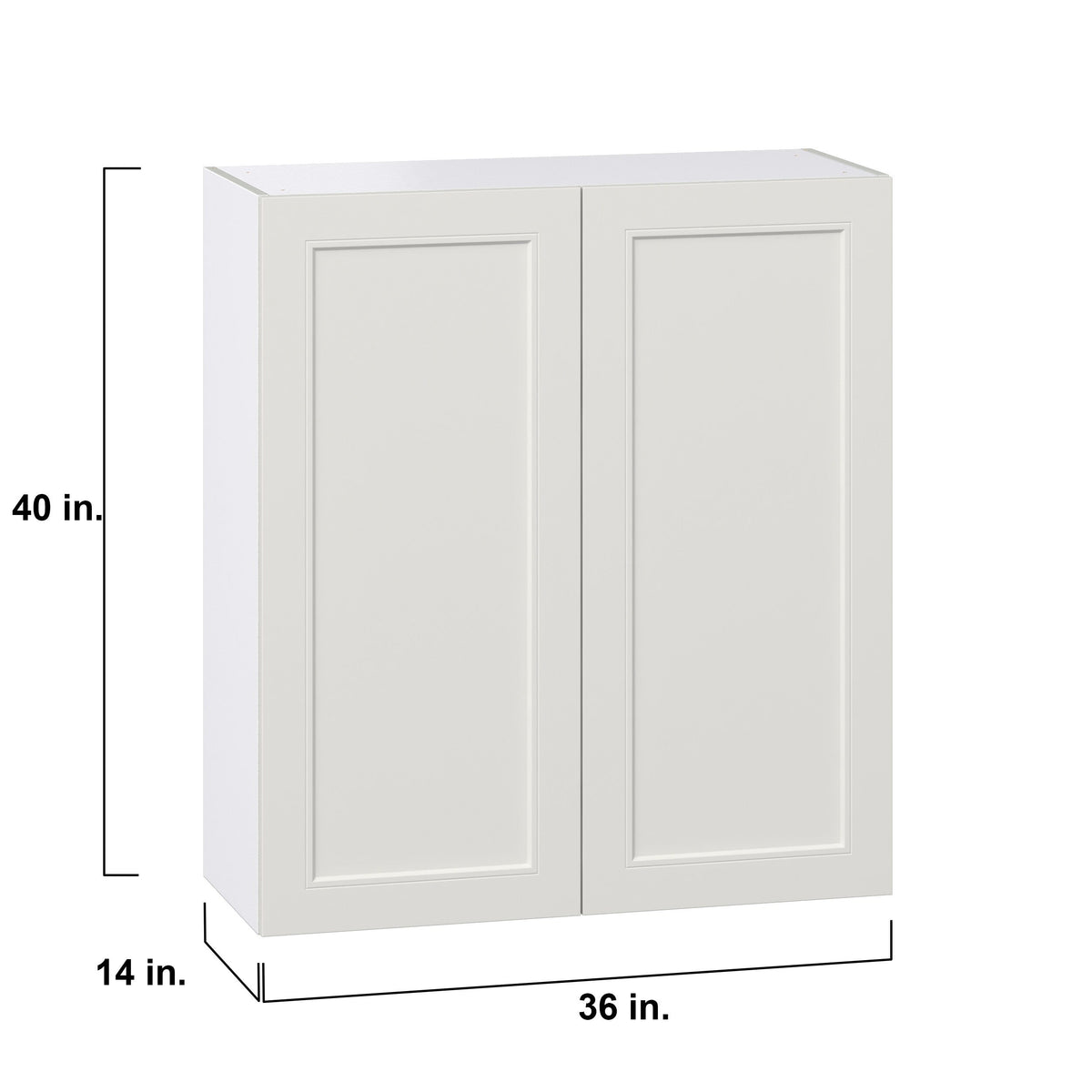 Hugo&Borg Belcourt 36-in W x 40-in H x 14-in D Gray Painted Wall Fully Assembled Cabinet (Recessed Panel Shaker Door Style)