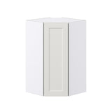 Hugo&Borg Belcourt 24-in W x 40-in H x 14-in D Gray Painted Diagonal Corner Wall Fully Assembled Cabinet (Recessed Panel Shaker Style)