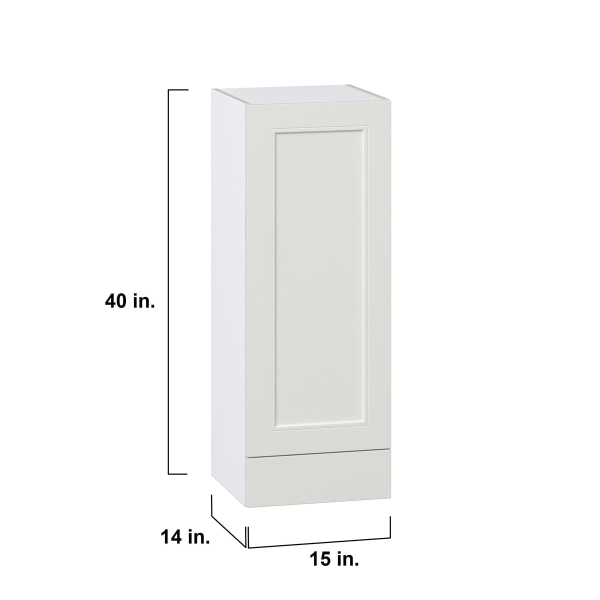 Hugo&Borg Belcourt 15-in W x 40-in H x 14-in D Gray Painted 1-Drawer Wall Fully Assembled Cabinet (Recessed Panel Shaker Style)