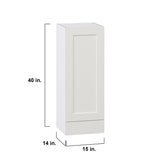 Hugo&Borg Belcourt 15-in W x 40-in H x 14-in D Gray Painted 1-Drawer Wall Fully Assembled Cabinet (Recessed Panel Shaker Style)
