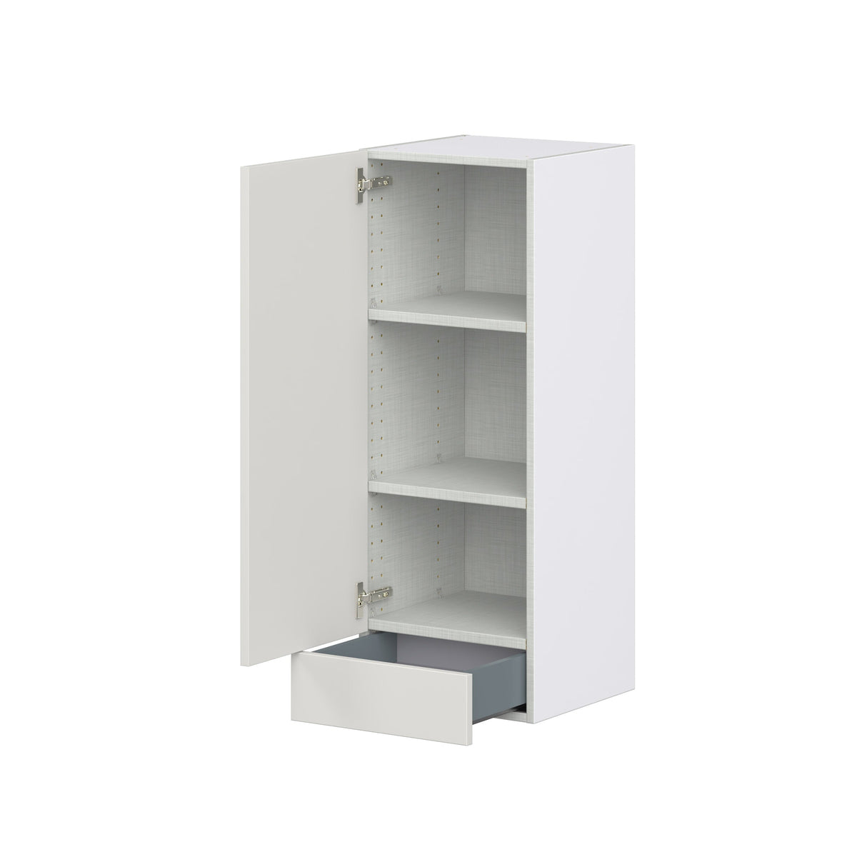 Hugo&Borg Belcourt 15-in W x 40-in H x 14-in D Gray Painted 1-Drawer Wall Fully Assembled Cabinet (Recessed Panel Shaker Style)