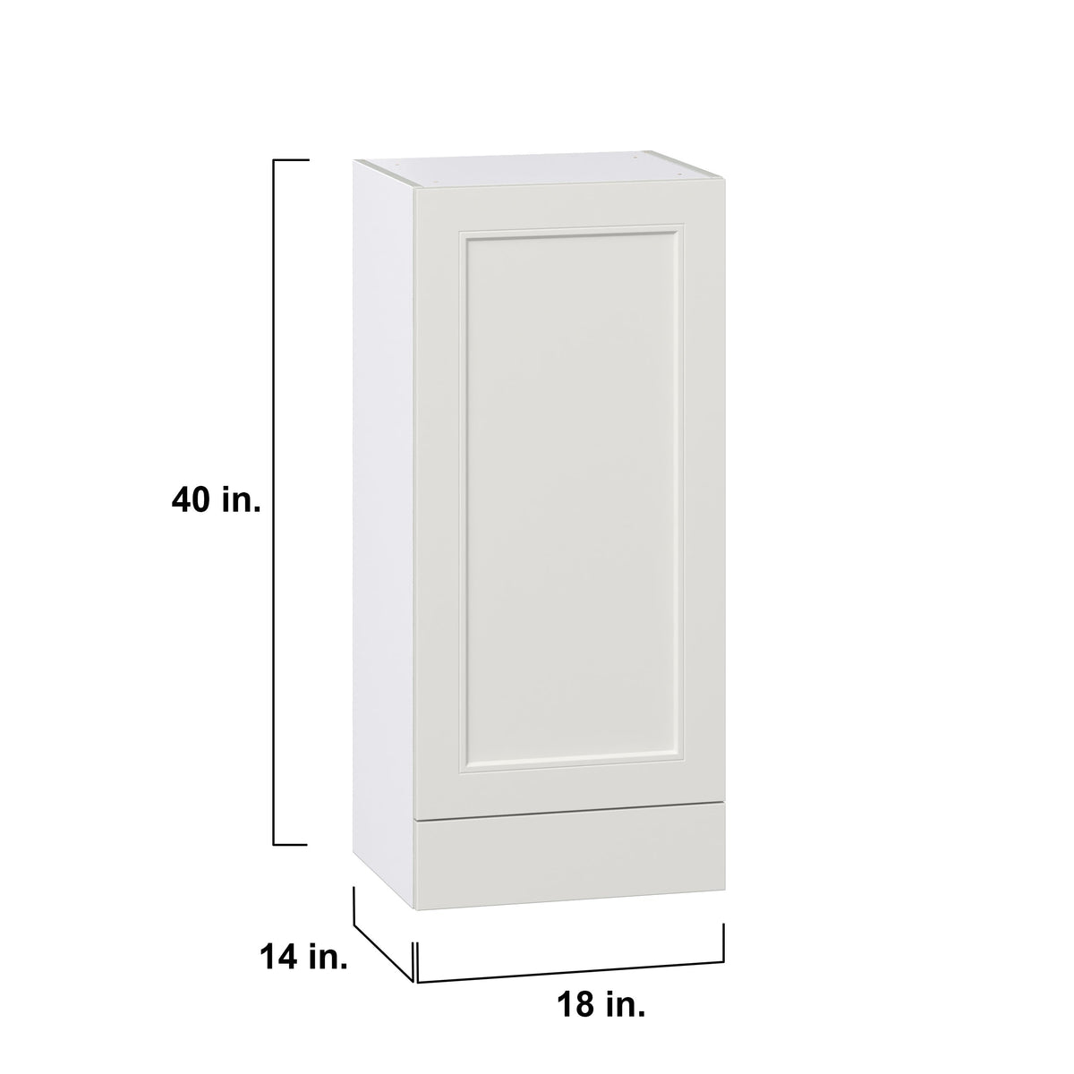 Hugo&Borg Belcourt 18-in W x 40-in H x 14-in D Gray Painted 1-Drawer Wall Fully Assembled Cabinet (Recessed Panel Shaker Style)
