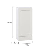 Hugo&Borg Belcourt 18-in W x 40-in H x 14-in D Gray Painted 1-Drawer Wall Fully Assembled Cabinet (Recessed Panel Shaker Style)