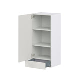 Hugo&Borg Belcourt 18-in W x 40-in H x 14-in D Gray Painted 1-Drawer Wall Fully Assembled Cabinet (Recessed Panel Shaker Style)