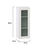 Hugo&Borg Belcourt 15-in W x 40-in H x 14-in D Gray Painted Wall Fully Assembled Cabinet (Recessed Panel Shaker Door Style)