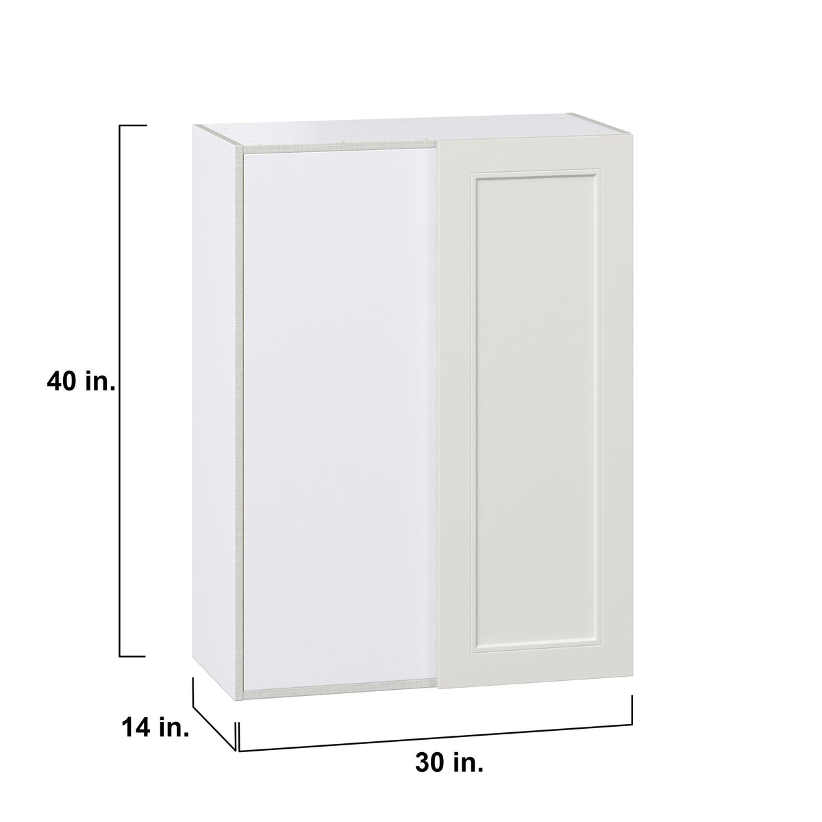 Hugo&Borg Belcourt 30-in W x 40-in H x 14-in D Gray Painted Wall Fully Assembled Cabinet (Recessed Panel Shaker Door Style)