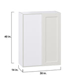 Hugo&Borg Belcourt 30-in W x 40-in H x 14-in D Gray Painted Wall Fully Assembled Cabinet (Recessed Panel Shaker Door Style)