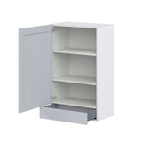 Hugo&Borg Charlesberg 24-in W x 40-in H x 14-in D Gray 1-Drawer Wall Fully Assembled Cabinet (Recessed Panel Shaker Style)