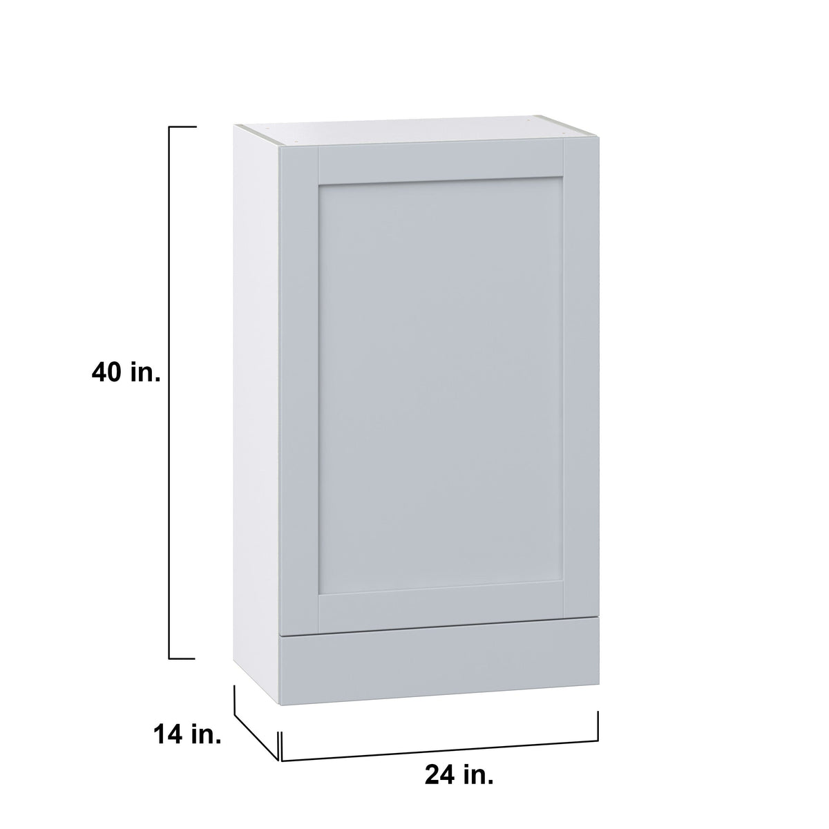 Hugo&Borg Charlesberg 24-in W x 40-in H x 14-in D Gray 1-Drawer Wall Fully Assembled Cabinet (Recessed Panel Shaker Style)