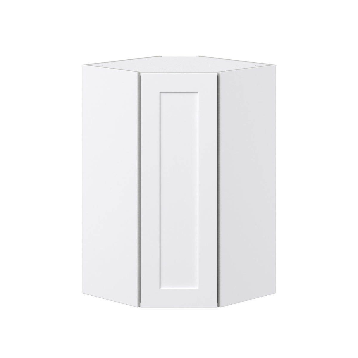 Hugo&Borg Jolie 24-in W x 40-in H x 14-in D Warm White Diagonal Corner Wall Fully Assembled Cabinet (Recessed Panel Shaker Style)