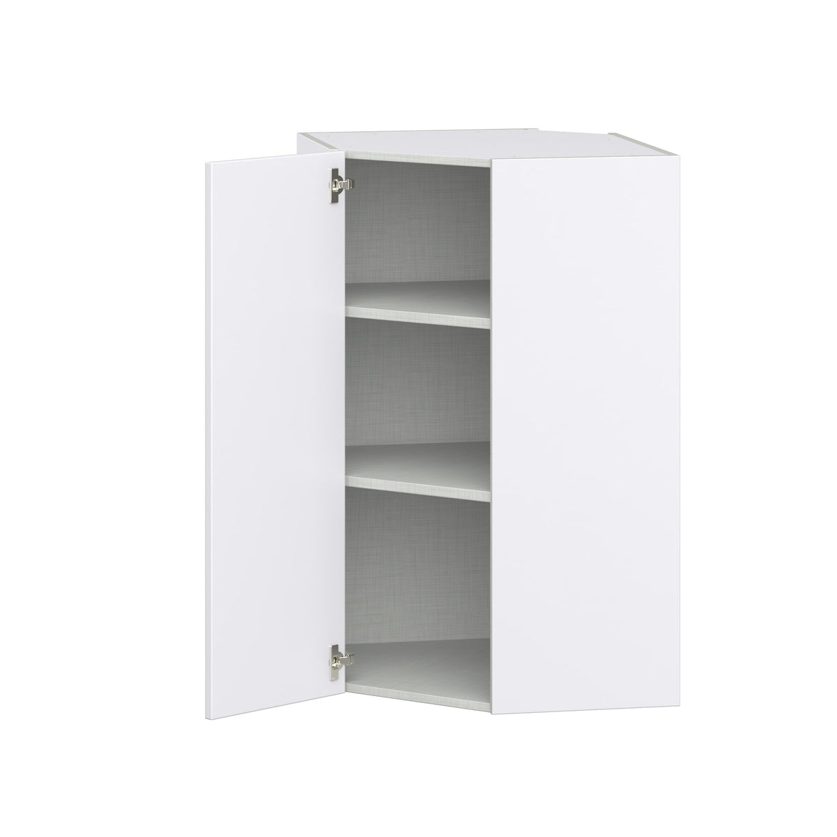 Hugo&Borg Jolie 24-in W x 40-in H x 14-in D Warm White Diagonal Corner Wall Fully Assembled Cabinet (Recessed Panel Shaker Style)