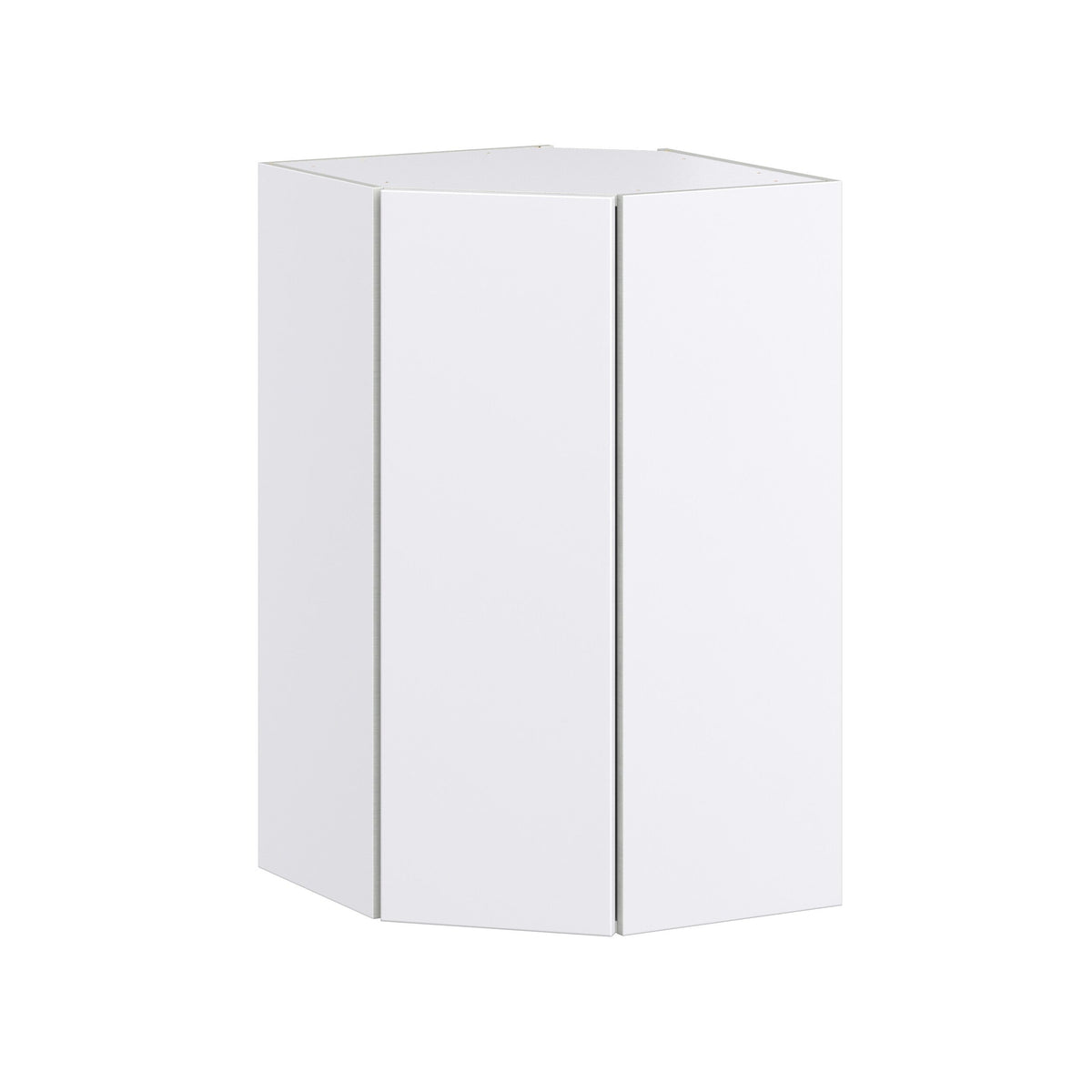 Hugo&Borg Lasalle 24-in W x 40-in H x 14-in D Bright White Slab Diagonal Corner Wall Fully Assembled Cabinet (Flat Panel Slab Style)
