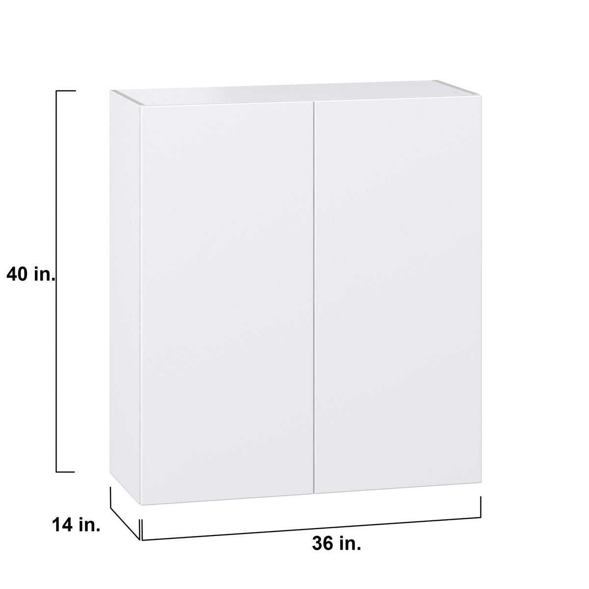 Hugo&Borg Lasalle 36-in W x 40-in H x 14-in D Bright White Slab Wall Fully Assembled Cabinet (Flat Panel Slab Door Style)