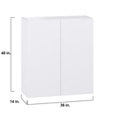 Hugo&Borg Lasalle 36-in W x 40-in H x 14-in D Bright White Slab Wall Fully Assembled Cabinet (Flat Panel Slab Door Style)