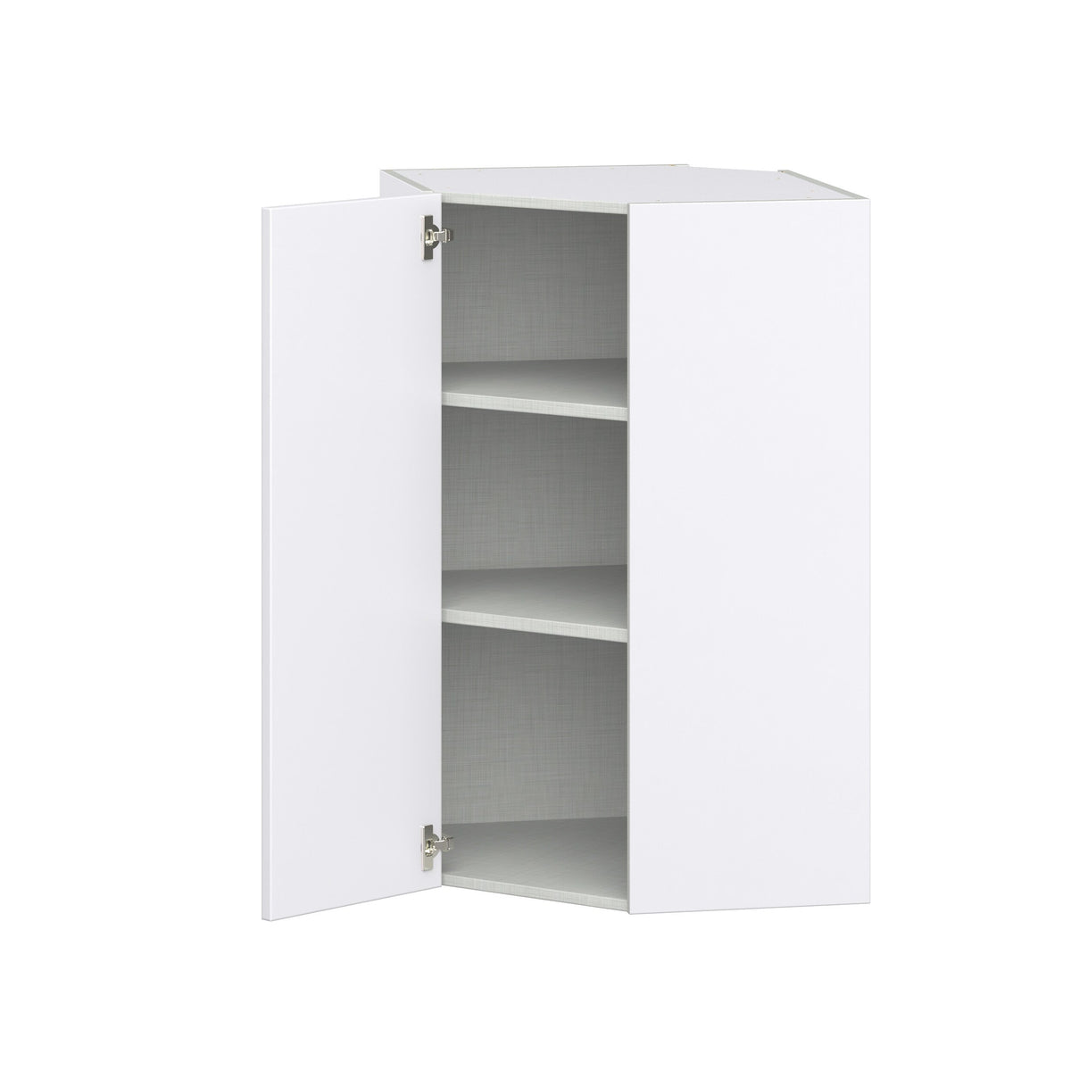 Hugo&Borg Lasalle 24-in W x 40-in H x 14-in D Bright White Slab Diagonal Corner Wall Fully Assembled Cabinet (Flat Panel Slab Style)
