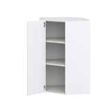 Hugo&Borg Lasalle 24-in W x 40-in H x 14-in D Bright White Slab Diagonal Corner Wall Fully Assembled Cabinet (Flat Panel Slab Style)