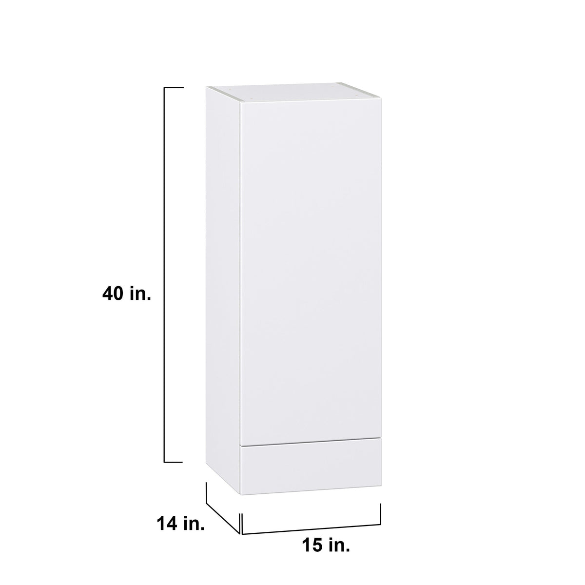 Hugo&Borg Lasalle 15-in W x 40-in H x 14-in D Bright White Slab 1-Drawer Wall Fully Assembled Cabinet (Flat Panel Slab Style)