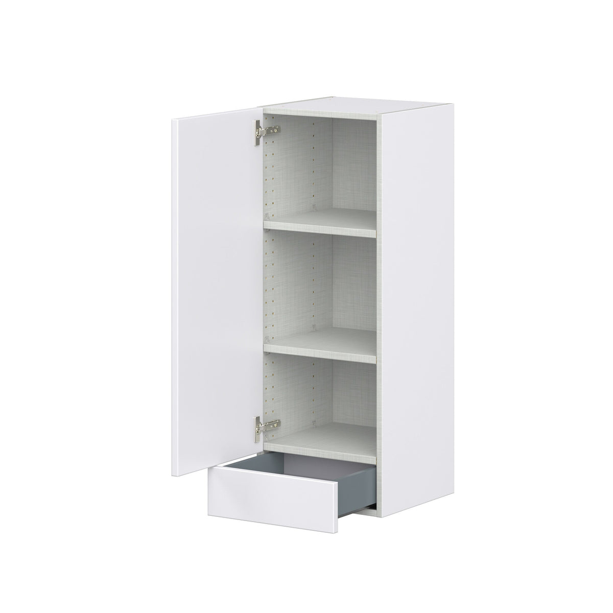 Hugo&Borg Lasalle 15-in W x 40-in H x 14-in D Bright White Slab 1-Drawer Wall Fully Assembled Cabinet (Flat Panel Slab Style)