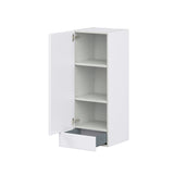 Hugo&Borg Lasalle 15-in W x 40-in H x 14-in D Bright White Slab 1-Drawer Wall Fully Assembled Cabinet (Flat Panel Slab Style)