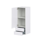 Hugo&Borg Lasalle 15-in W x 40-in H x 14-in D Bright White Slab 2-Drawers Wall Fully Assembled Cabinet (Flat Panel Slab Style)
