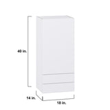 Hugo&Borg Lasalle 18-in W x 40-in H x 14-in D Bright White Slab 2-Drawers Wall Fully Assembled Cabinet (Flat Panel Slab Style)