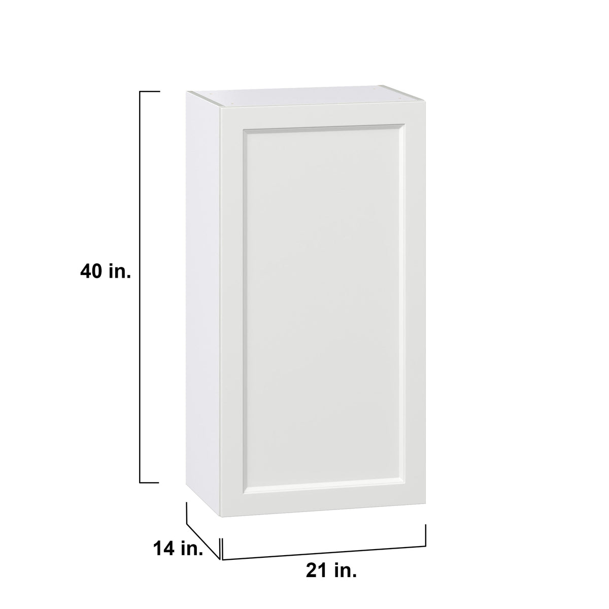 Hugo&Borg Riviera 21-in W x 40-in H x 14-in D Bright White Wall Fully Assembled Cabinet (Recessed Panel Shaker Door Style)