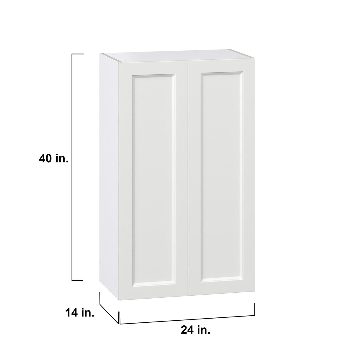Hugo&Borg Riviera 24-in W x 40-in H x 14-in D Bright White Wall Fully Assembled Cabinet (Recessed Panel Shaker Door Style)