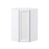 Hugo&Borg Riviera 24-in W x 40-in H x 14-in D Bright White Diagonal Corner Wall Fully Assembled Cabinet (Recessed Panel Shaker Style)