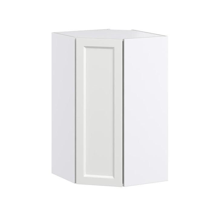 Hugo&Borg Riviera 24-in W x 40-in H x 14-in D Bright White Diagonal Corner Wall Fully Assembled Cabinet (Recessed Panel Shaker Style)